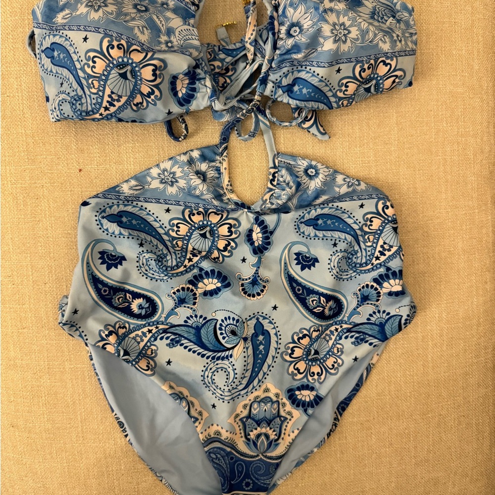 Blue Paisley One Piece Swimsuit